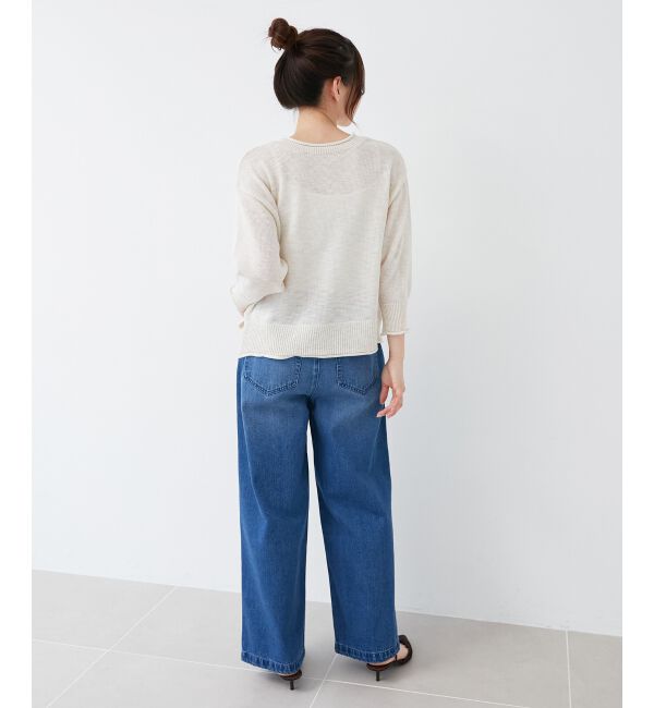  「《手洗い可能》リネンライクニットプルオーバー」|ニット・セーター|