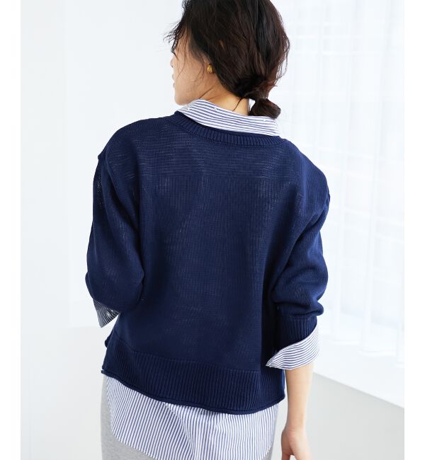  「《手洗い可能》リネンライクニットプルオーバー」|ニット・セーター|