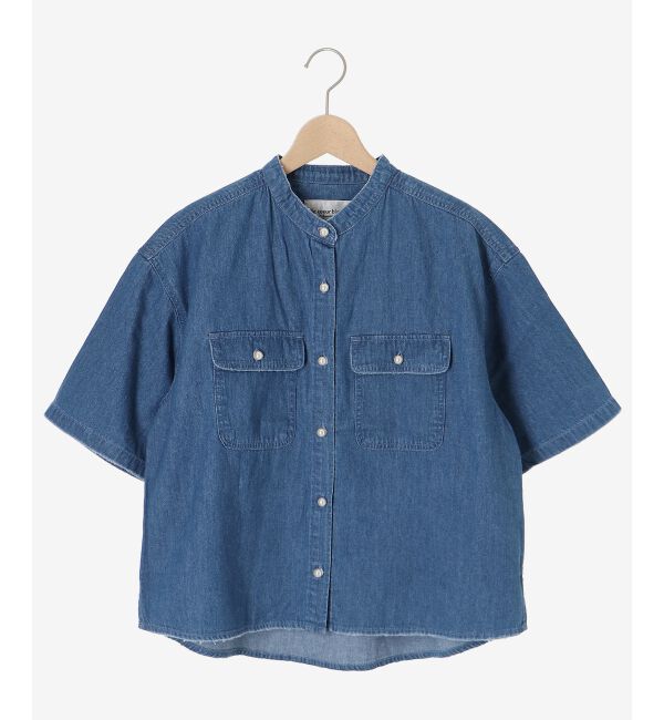  「スタンドネックパールボタンハーフスリーブシャツ」|シャツ・ブラウス|