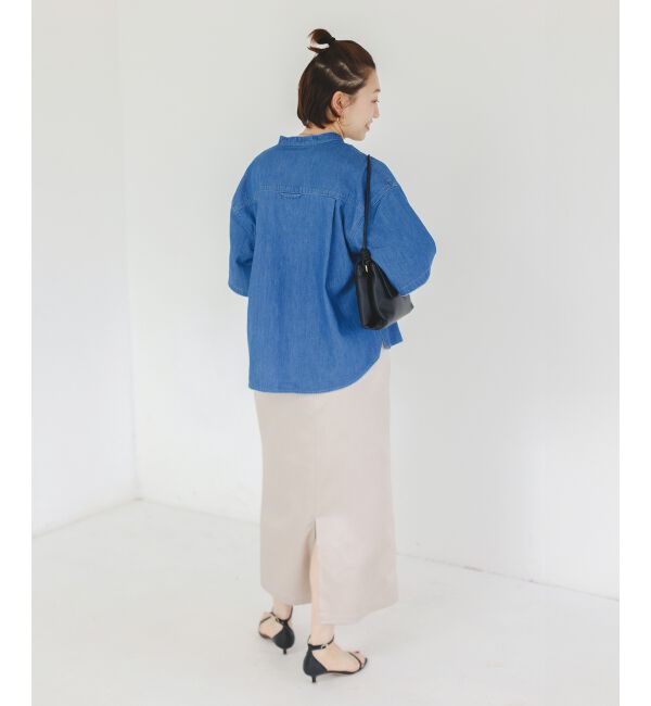  「スタンドネックパールボタンハーフスリーブシャツ」|シャツ・ブラウス|