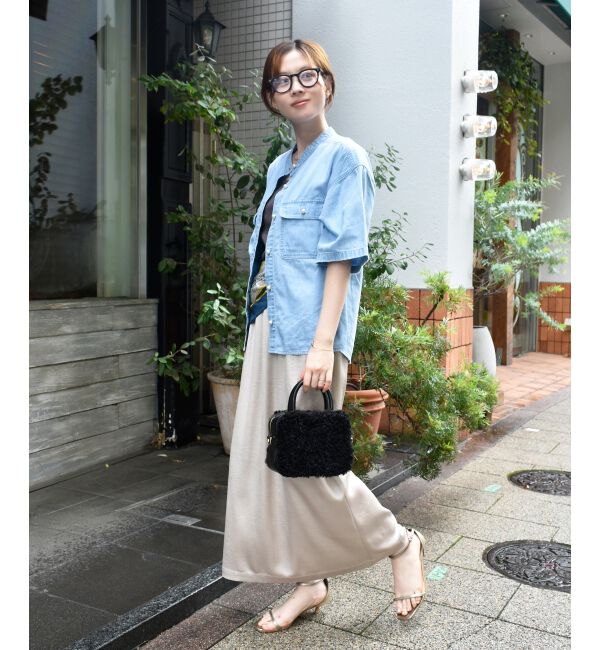  「スタンドネックパールボタンハーフスリーブシャツ」|シャツ・ブラウス|