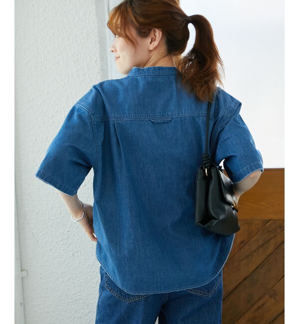  「スタンドネックパールボタンハーフスリーブシャツ」|シャツ・ブラウス|