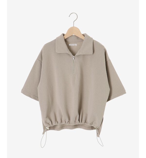  「ジップデザインハーフスリーブスウェット」|スウェット・ジャージ|