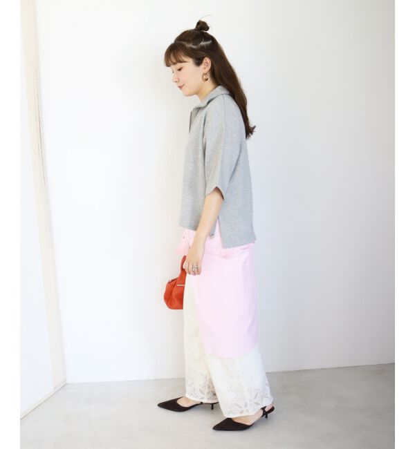  「ジップデザインハーフスリーブスウェット」|スウェット・ジャージ|