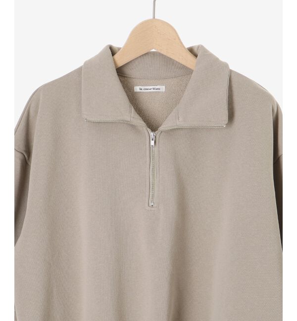  「ジップデザインハーフスリーブスウェット」|スウェット・ジャージ|