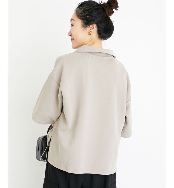  「ジップデザインハーフスリーブスウェット」|スウェット・ジャージ|