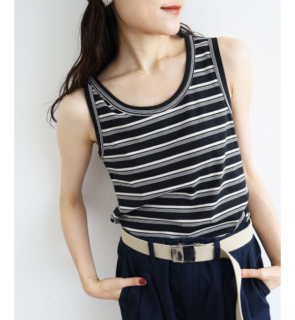  「マルチボーダーリブタンク」|タンクトップ|