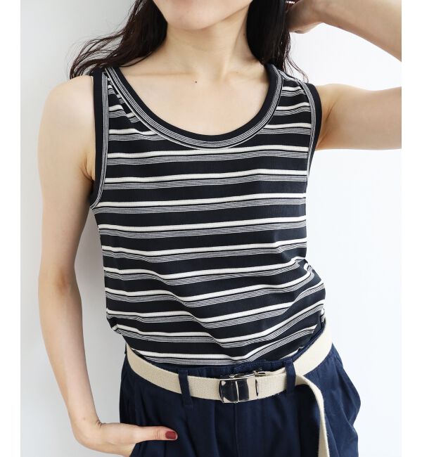 「マルチボーダーリブタンク」|タンクトップ|