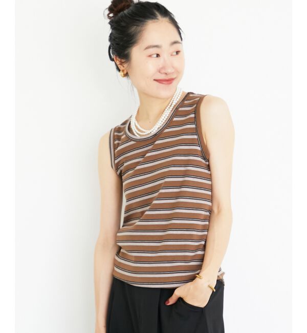  「マルチボーダーリブタンク」|タンクトップ|