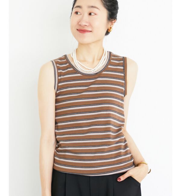  「マルチボーダーリブタンク」|タンクトップ|