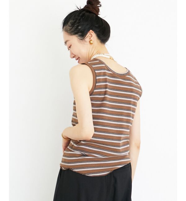  「マルチボーダーリブタンク」|タンクトップ|