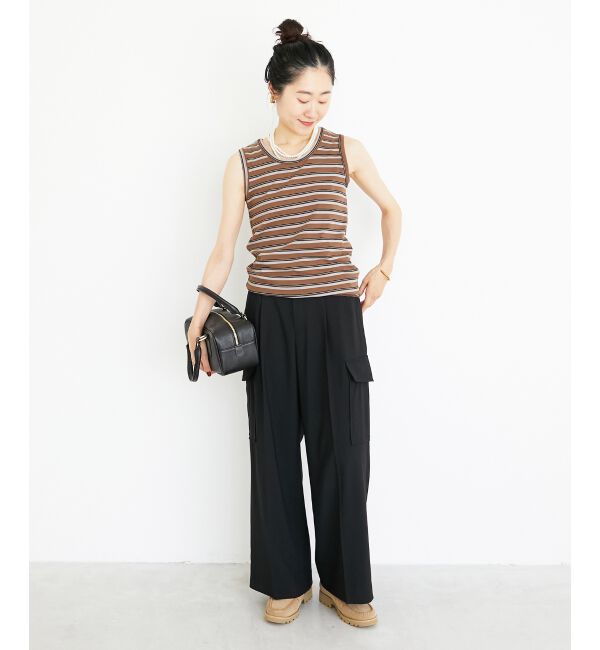  「マルチボーダーリブタンク」|タンクトップ|