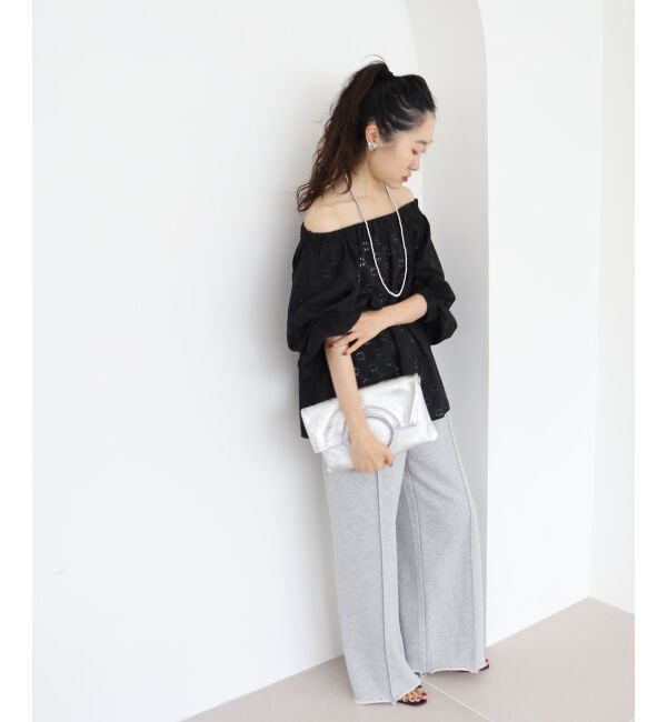  「《手洗い可能》レースオフショルブラウス」|シャツ・ブラウス|