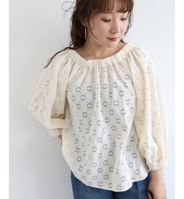  「《手洗い可能》レースオフショルブラウス」|シャツ・ブラウス|