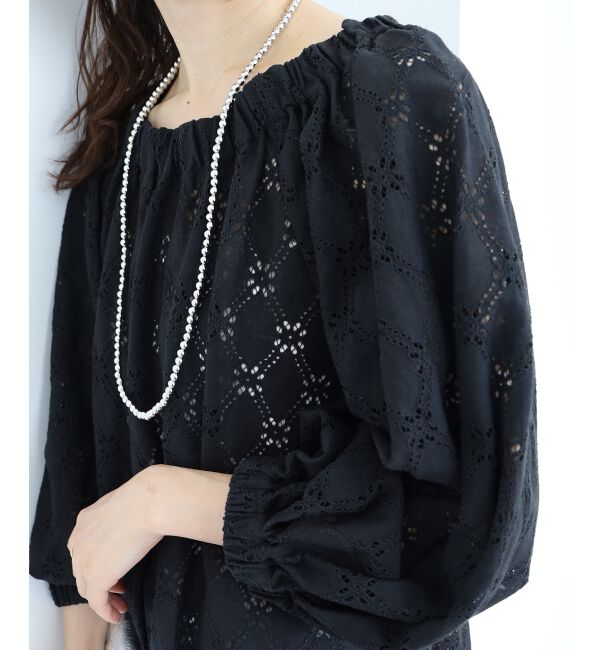  「《手洗い可能》レースオフショルブラウス」|シャツ・ブラウス|