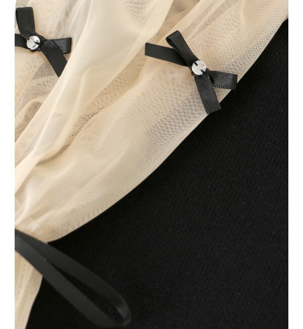 MAJESTICLEGON「チュールリボンスリーブニット」|ニット・セーター|