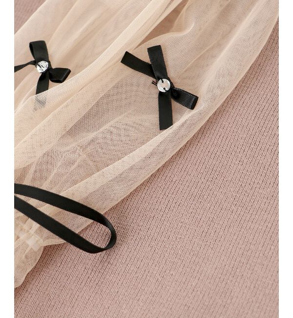 MAJESTICLEGON「チュールリボンスリーブニット」|ニット・セーター|