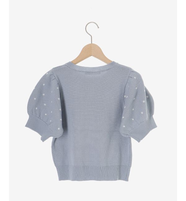  「ハートジャカードパフスリーブニット」|ニット・セーター|