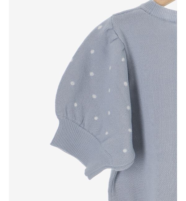  「ハートジャカードパフスリーブニット」|ニット・セーター|