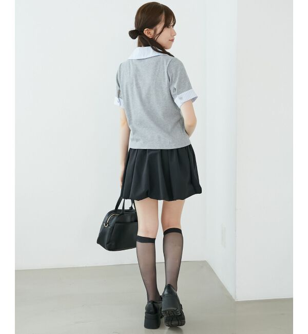  「シャツドッキングカットトップス」|Tシャツ・カットソー|