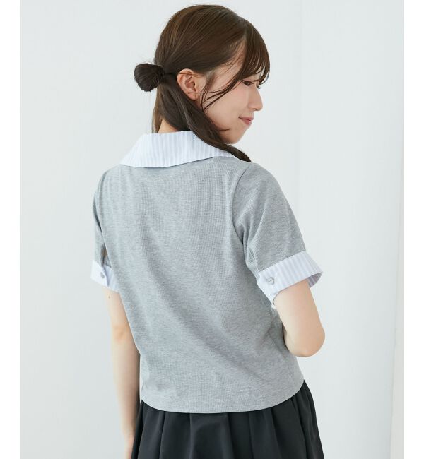  「シャツドッキングカットトップス」|Tシャツ・カットソー|