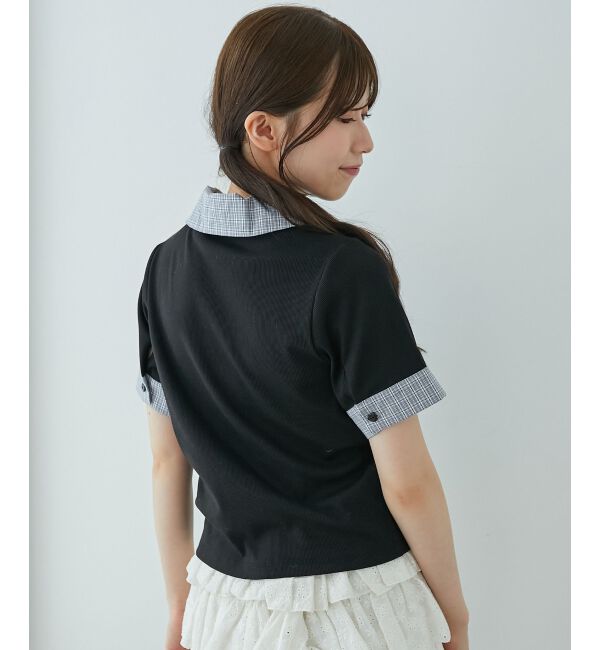  「シャツドッキングカットトップス」|Tシャツ・カットソー|