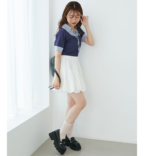  「シャツドッキングカットトップス」|Tシャツ・カットソー|