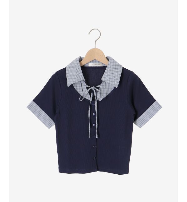  「シャツドッキングカットトップス」|Tシャツ・カットソー|