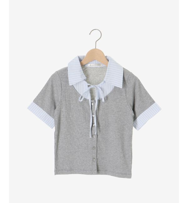  「シャツドッキングカットトップス」|Tシャツ・カットソー|