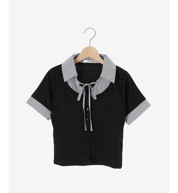  「シャツドッキングカットトップス」|Tシャツ・カットソー|