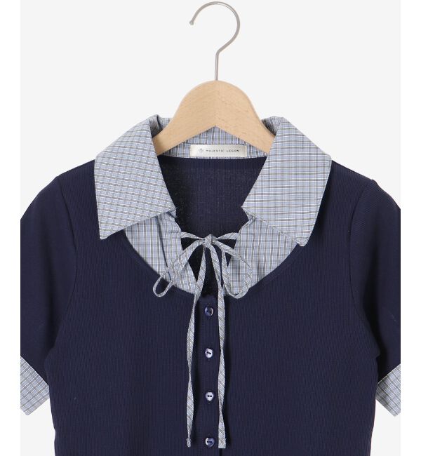  「シャツドッキングカットトップス」|Tシャツ・カットソー|