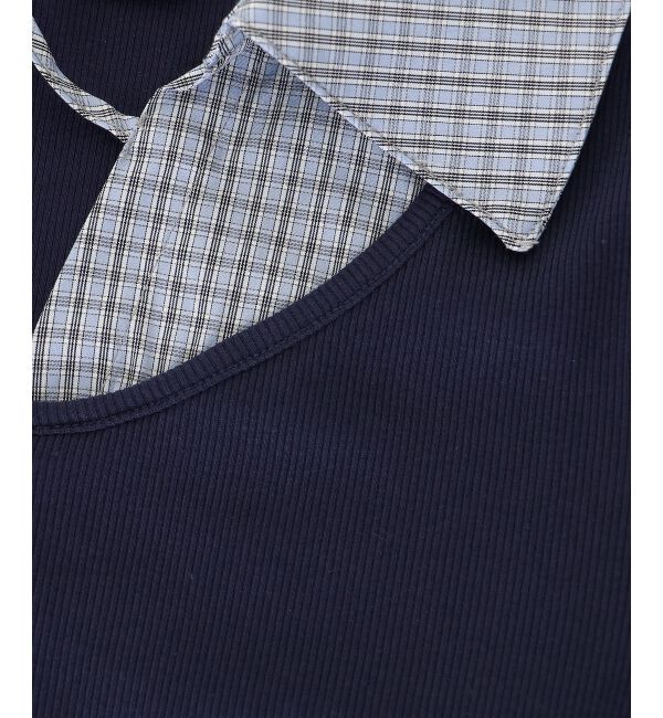  「シャツドッキングカットトップス」|Tシャツ・カットソー|