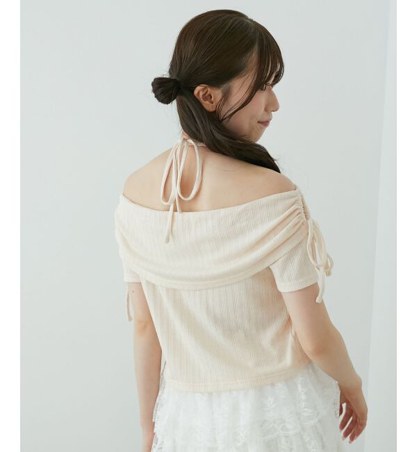  「裾レースオフショルトップス」|Tシャツ・カットソー|