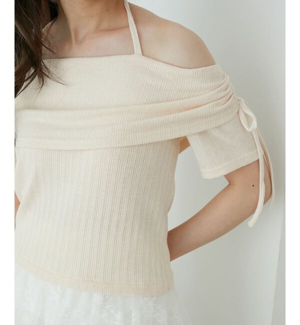  「裾レースオフショルトップス」|Tシャツ・カットソー|