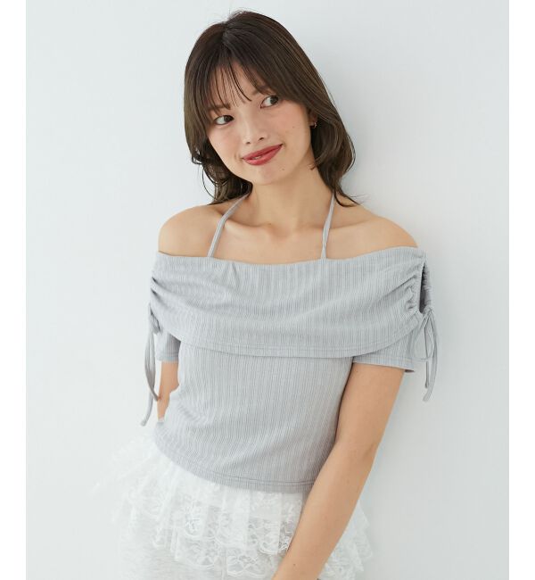  「裾レースオフショルトップス」|Tシャツ・カットソー|