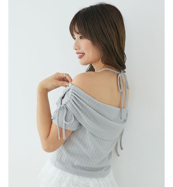  「裾レースオフショルトップス」|Tシャツ・カットソー|