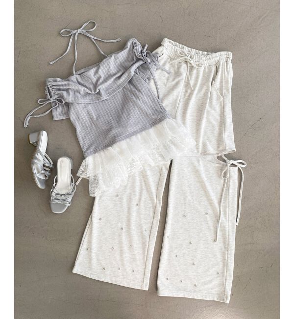  「裾レースオフショルトップス」|Tシャツ・カットソー|