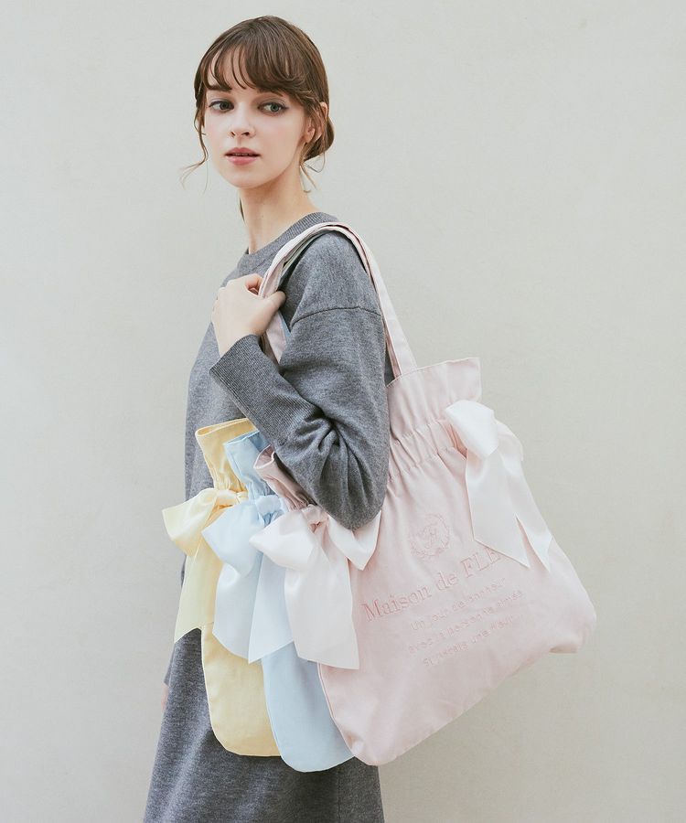 Maison de FLEUR「EC限定 キャンバスダブルリボントートバッグ」|トートバッグ|
