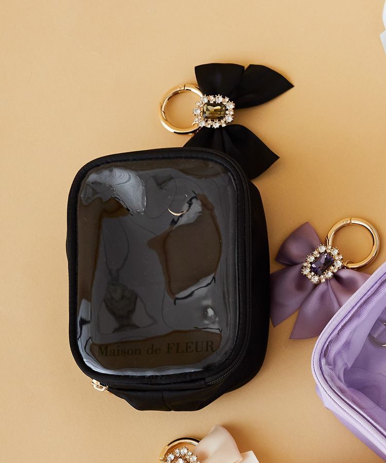 Maison de FLEUR「EC限定クリアポーチS」|ポーチ|ブラック