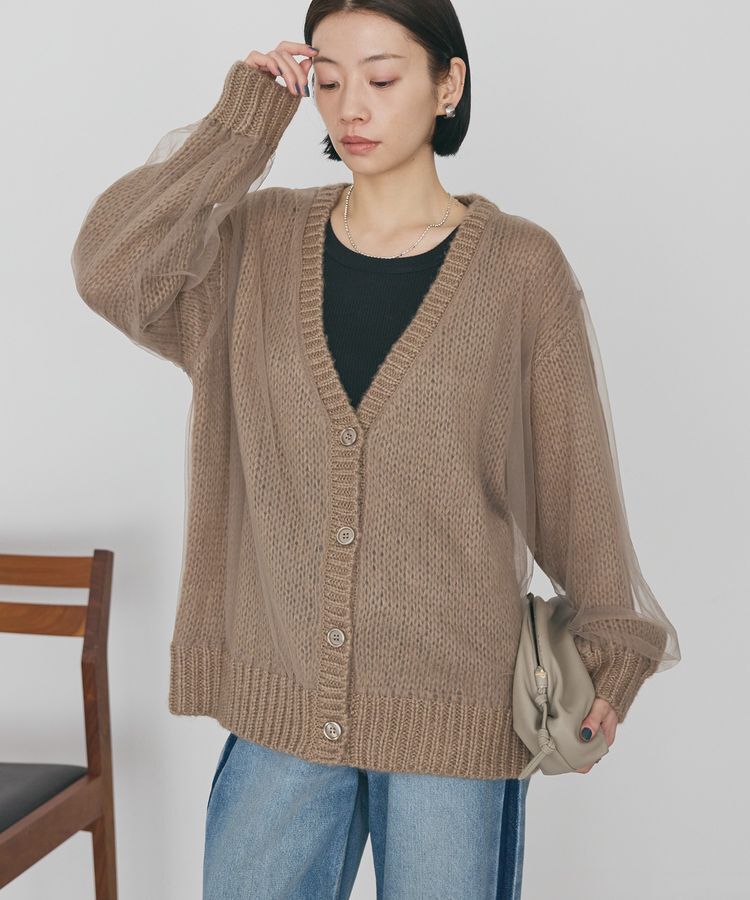 AMERICAN HOLIC「チュールレイヤードカーディガン」|カーディガン|