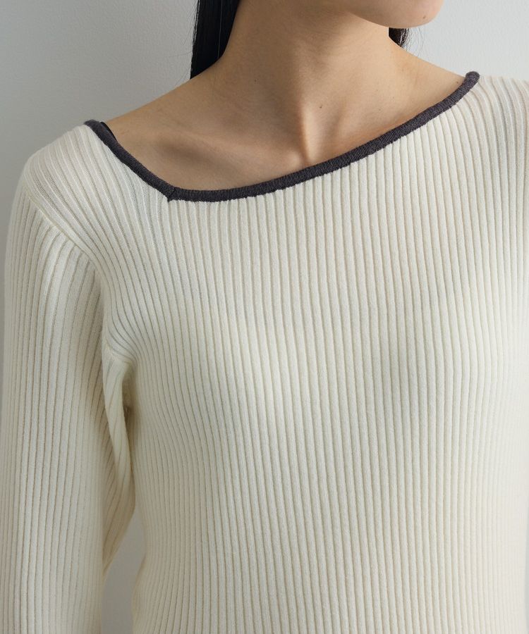 AnriettMusee「前後2wayアシンメトリー袖フレアリブニット」|ニット・セーター|