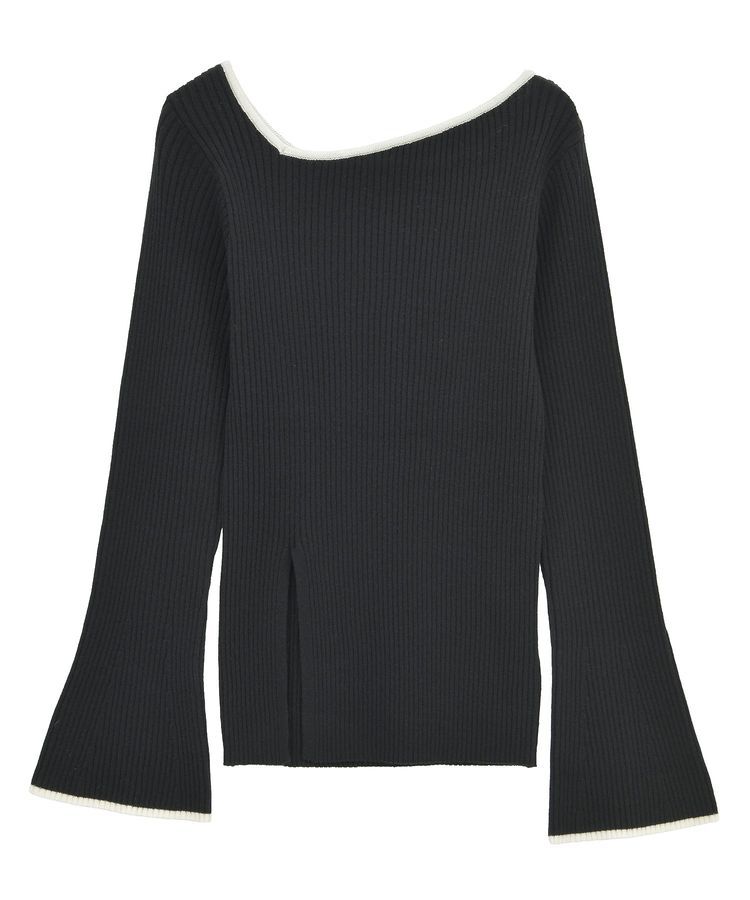 AnriettMusee「前後2wayアシンメトリー袖フレアリブニット」|ニット・セーター|