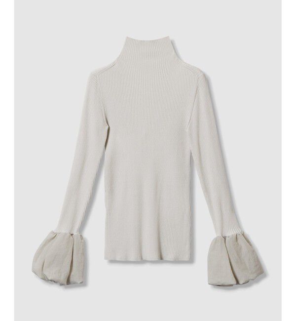 allureville「タフタバルーンスリーブコンビプルオーバー」|ニット・セーター|