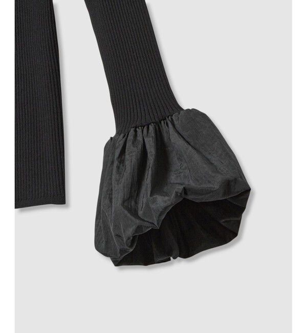 allureville「タフタバルーンスリーブコンビプルオーバー」|ニット・セーター|