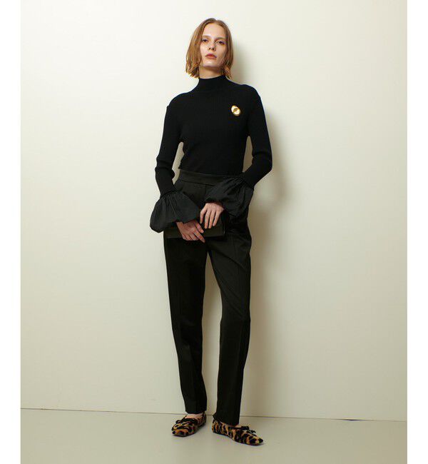 allureville「タフタバルーンスリーブコンビプルオーバー」|ニット・セーター|