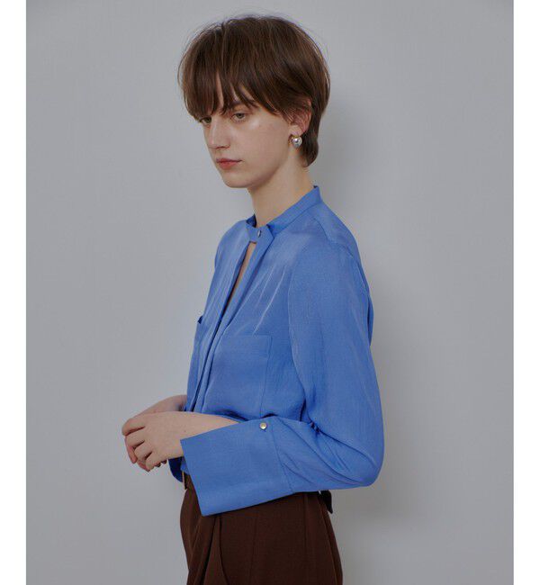 allureville「ブライトツイルアシメボウブラウス」|シャツ・ブラウス|