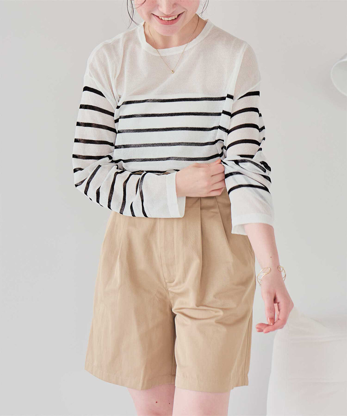 titivate「サイドスリットシアーニットプルオーバー」|ニット・セーター|