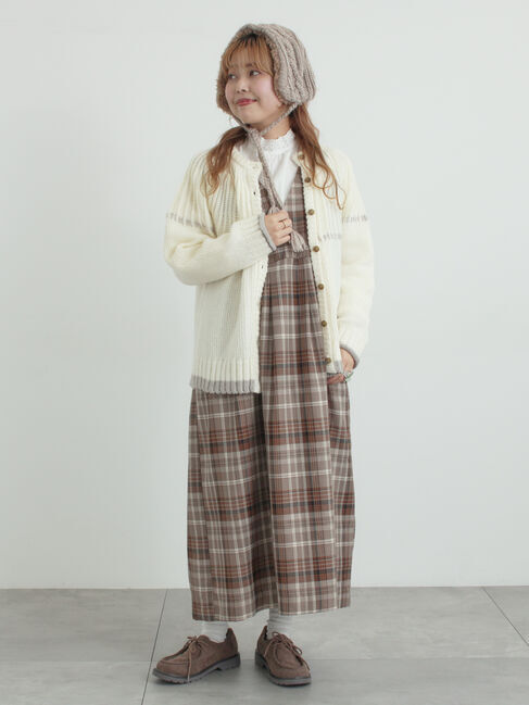 Samansa Mos2「ラウンド切替ステッチ前後2WAYニット」|カーディガン|