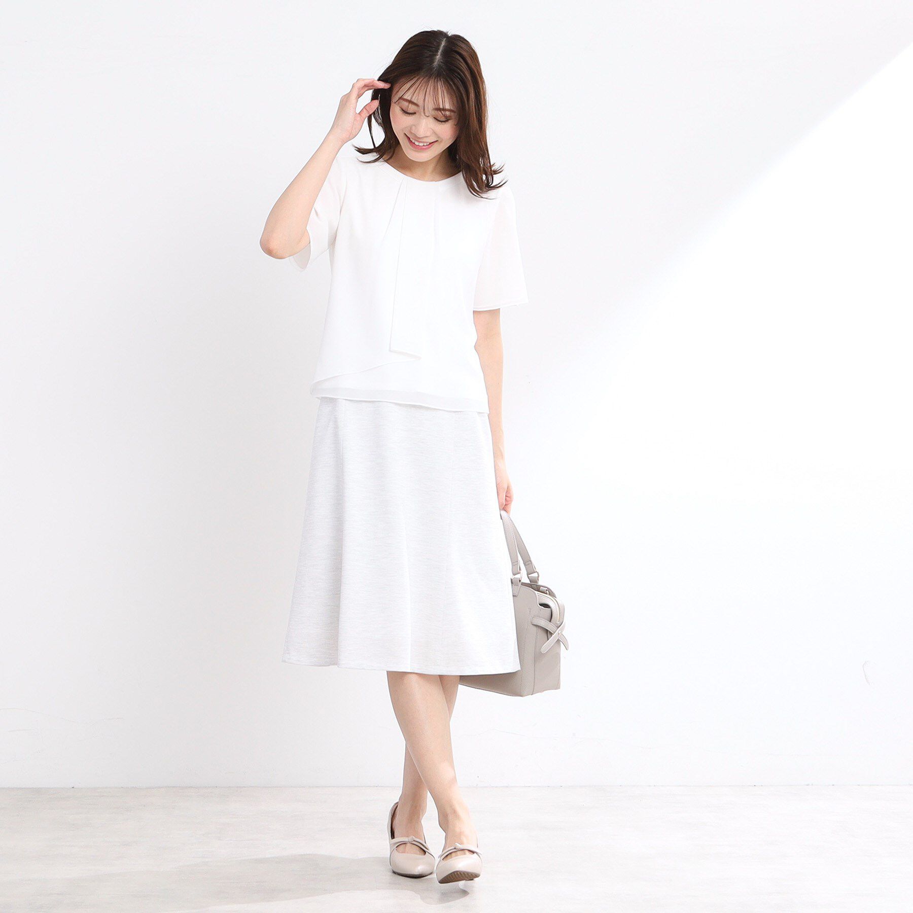 Reflect「【UVカット／接触冷感／マシンウォッシュ可能】タックデザインブラウス」|シャツ・ブラウス|