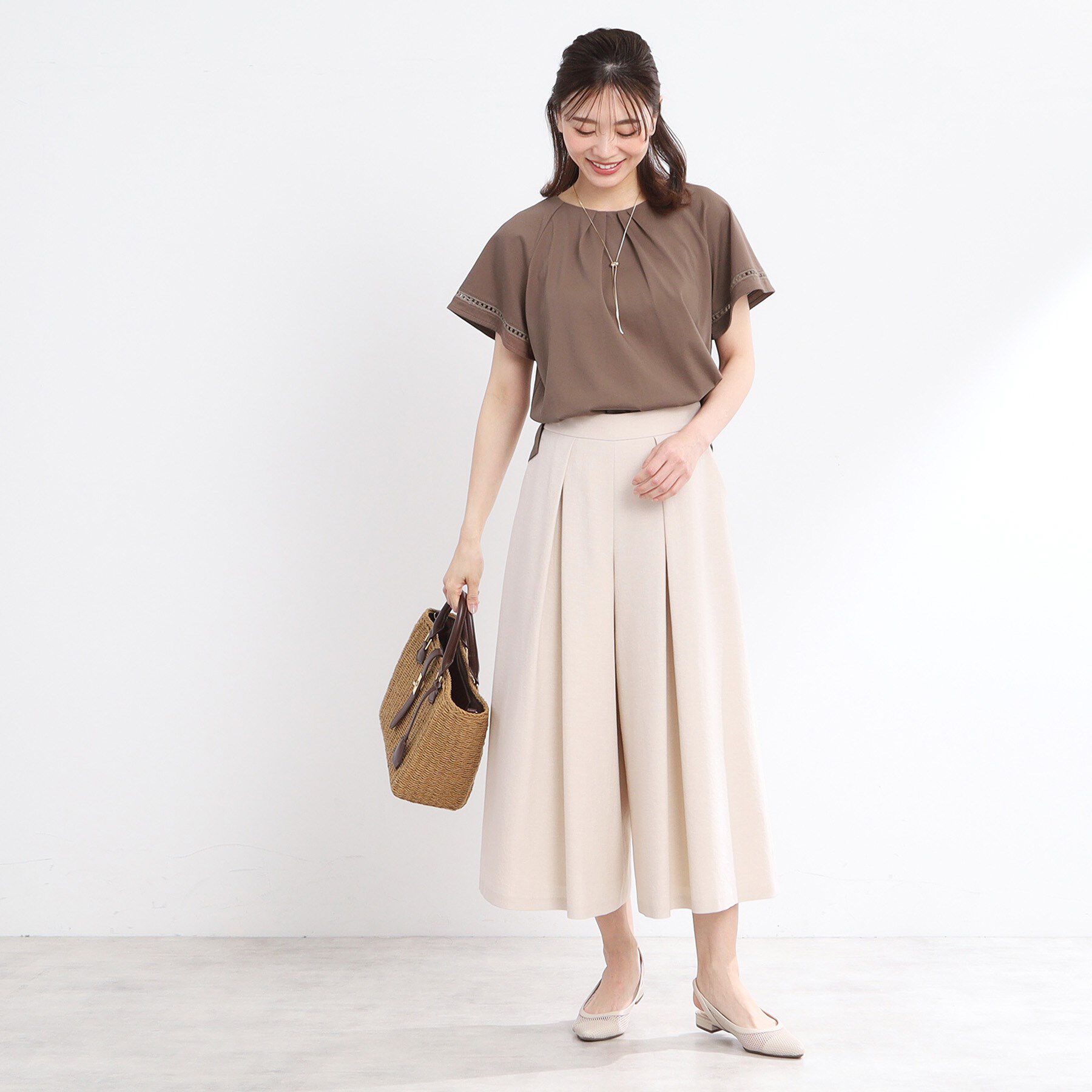 Reflect「【手洗い可】フレアースリーブカットソー」|Tシャツ・カットソー|